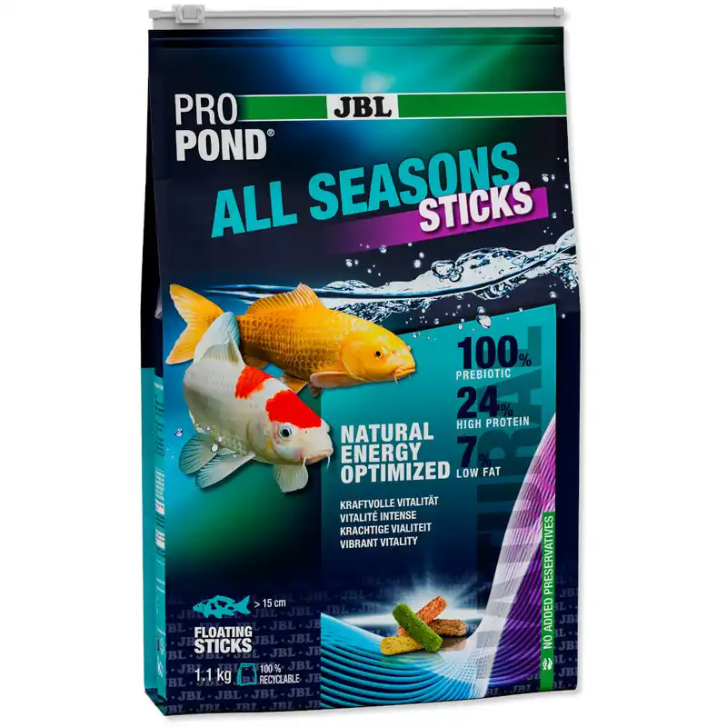 JBL PROPOND ALL SEASONS STICKS 1,1 kg -Ganzjahresfutter für Koi & andere Teichfische- Solange Der Vorrat Reicht